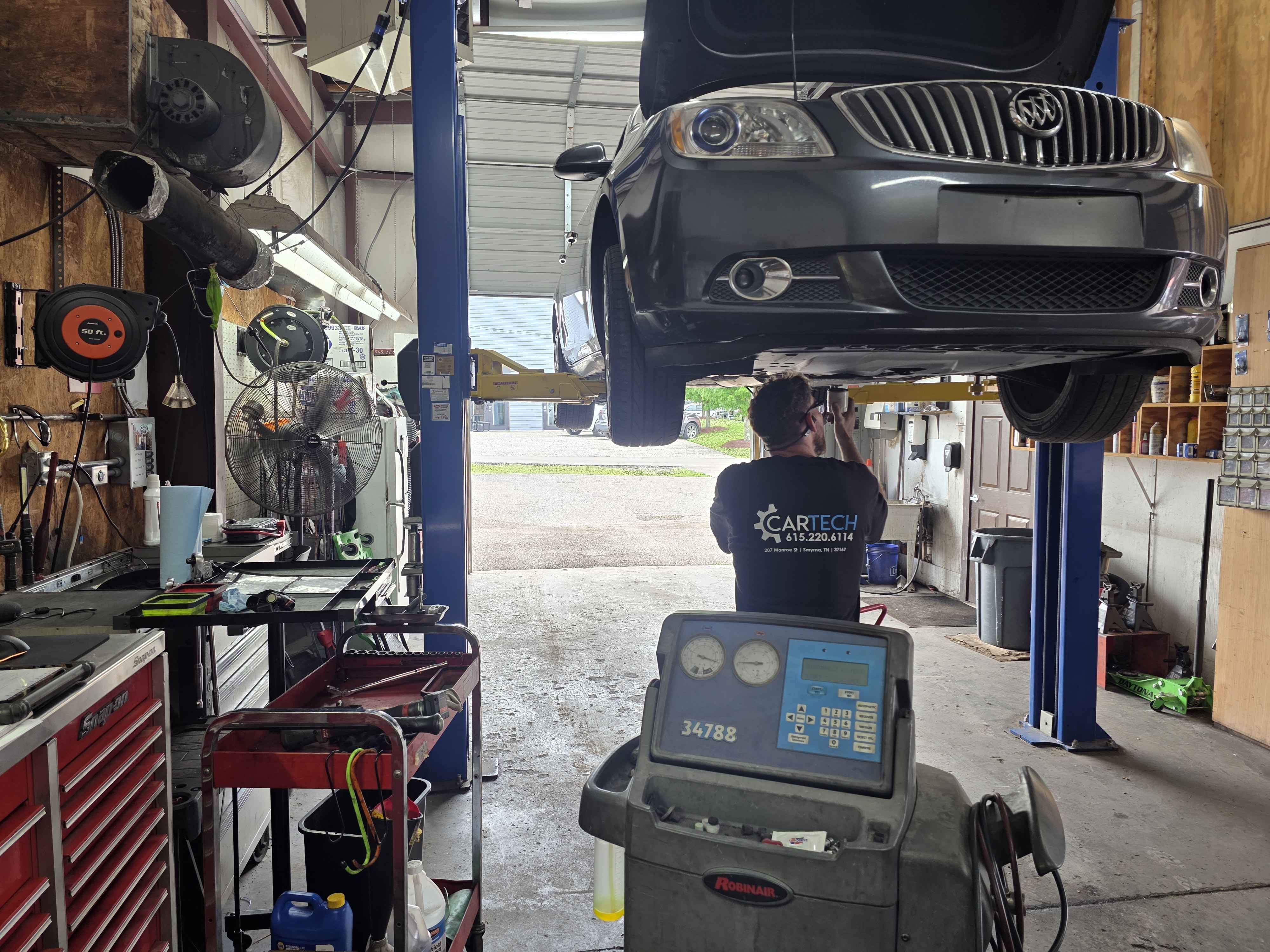 Routine vehicle maintenance at CarTech Automotive in Smyrna, TN